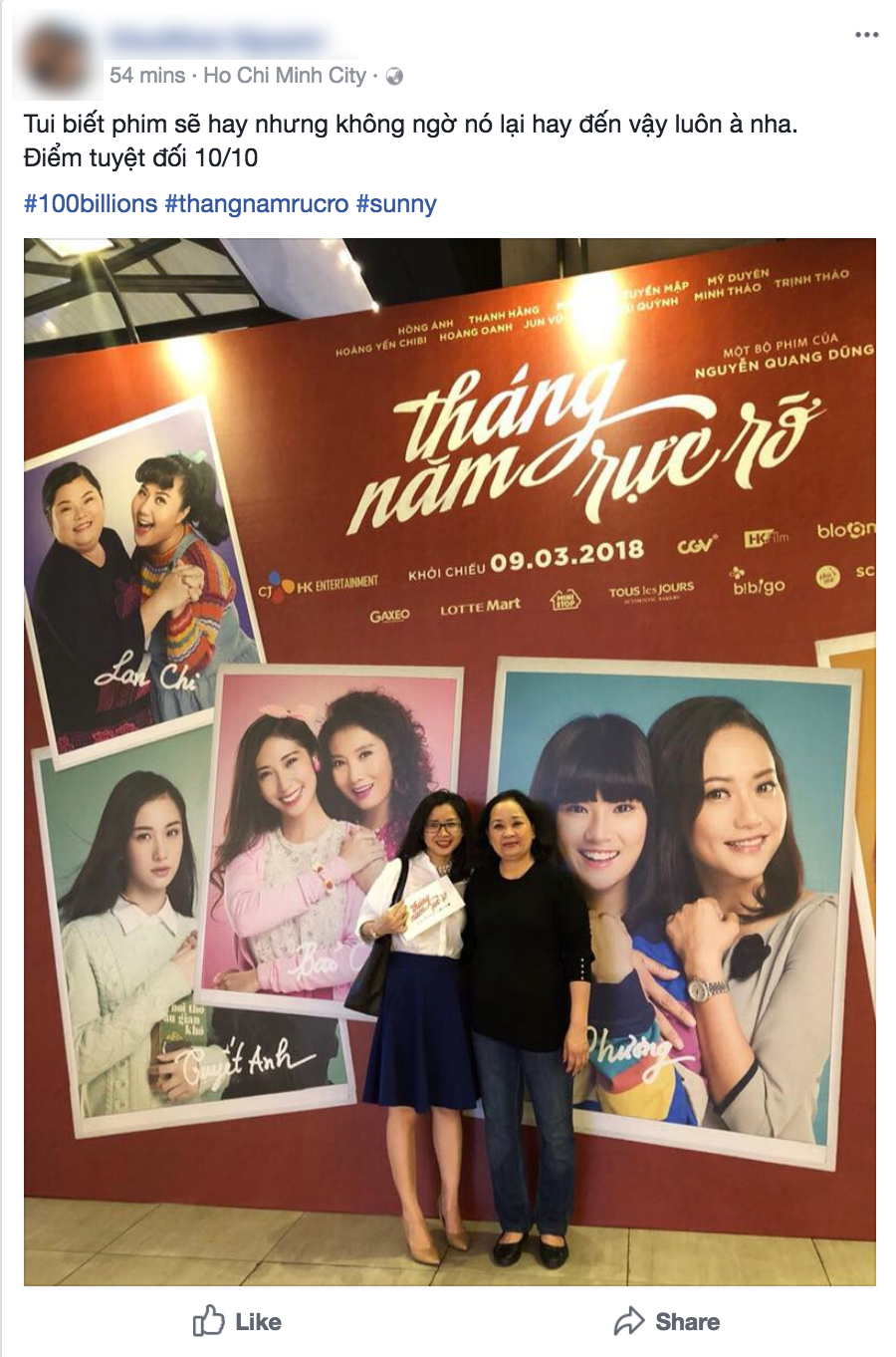 Sau buổi công chiếu, cả facebook đã tràn ngập lời khen dành cho Tháng Năm Rực Rỡ